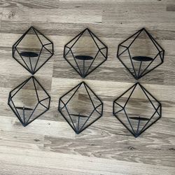6 Geometric Wall Candle Holders 