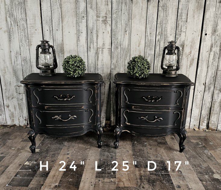 Black French Provincial Nightstands