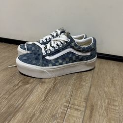 Women Platform Denim Vans 
