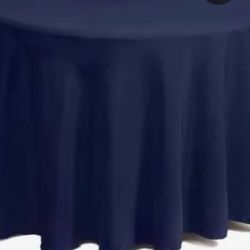 132” Round Tablecloth. Navy Blue 