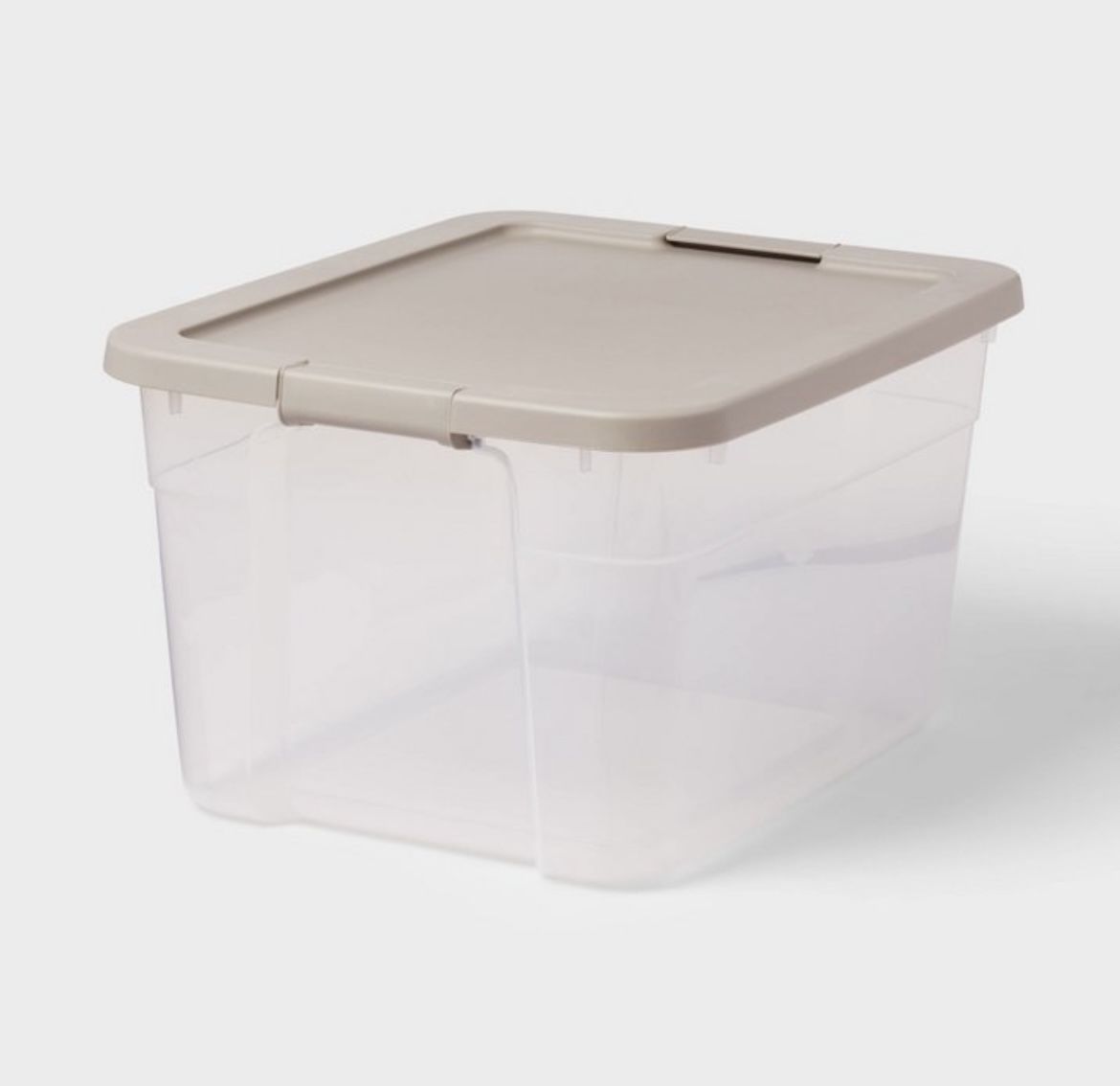 Sterilite Clear Storage Box with Latches and Gray Lid