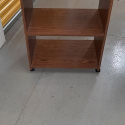 Wooden Shelf With Wheels