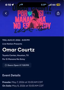 2 Omar Courtz floor tickets