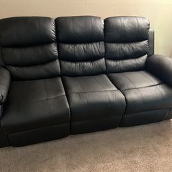 Black Reclining Sofa And Loveseat - Great Condition 