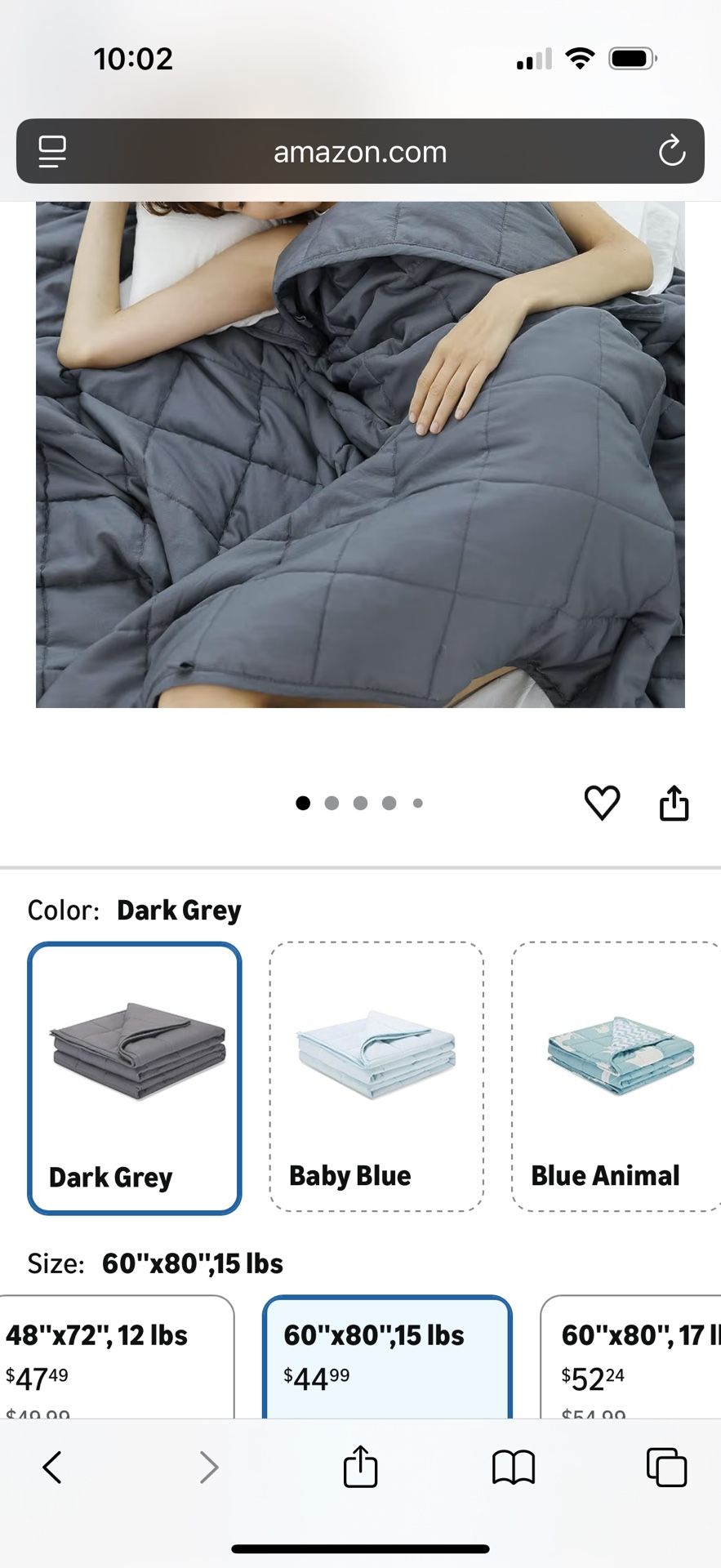 60x80 Weighted Blanket Insert 15 Pounds