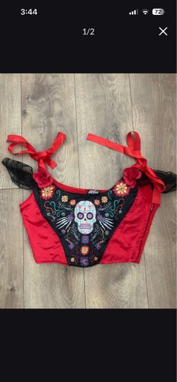 DΓa de muertos Halloween Day of the Dead Costume Crop Top
