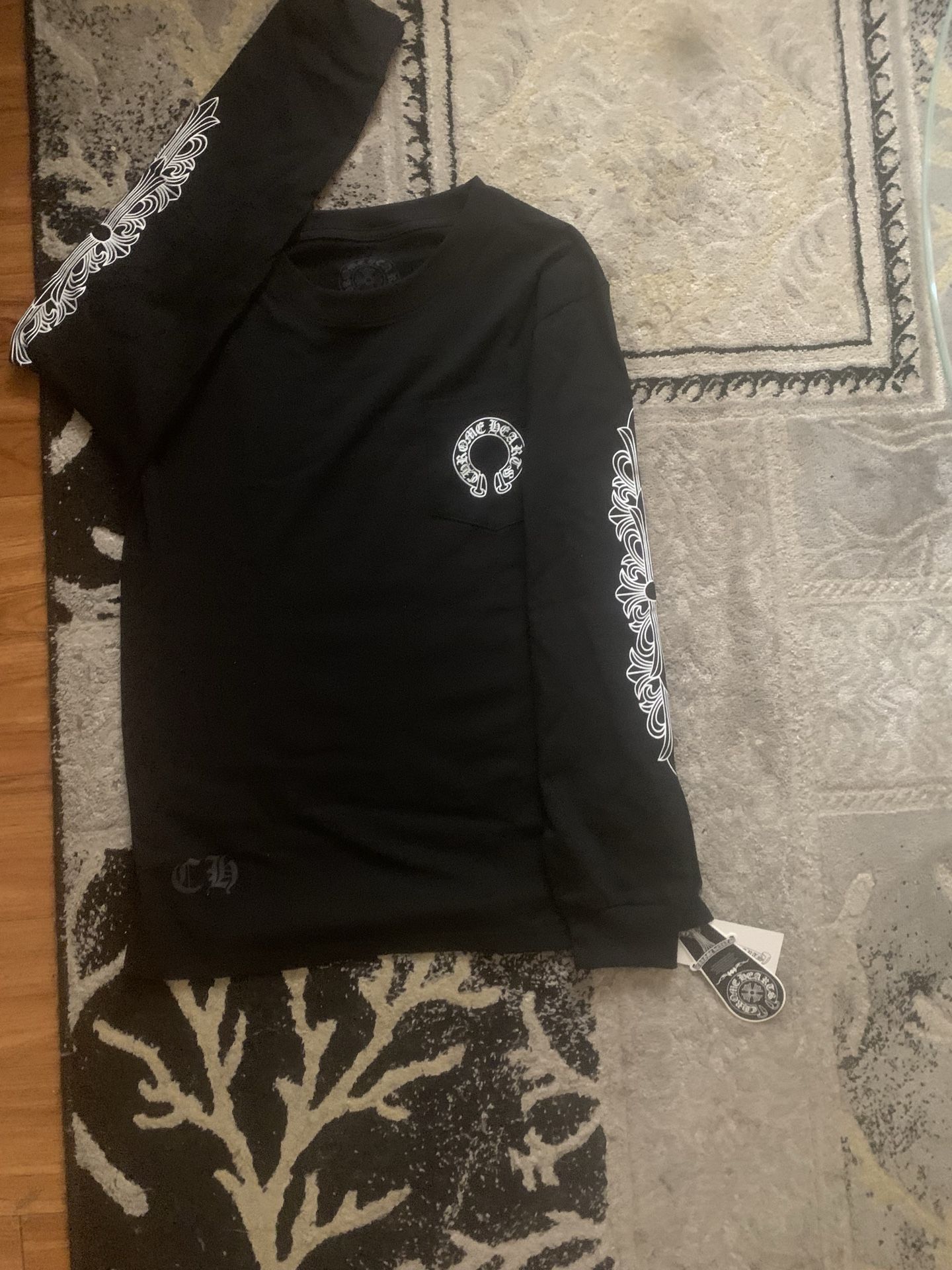 Black and White Chrome Heart Shirt