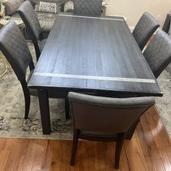 Ashley furniture, dining table with six chairs