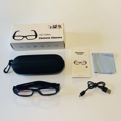 Sheawasy Camera Glasses Black Full HD 1080p Video and Photo Shooting Rechargeable USED