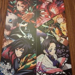 Autographed Demon Slayer Metal Poster 