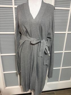 Gray Belted Knit Cardigan with Tags
