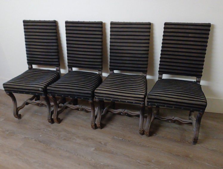 4 Italian Antique Highback Chairs 