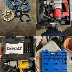 Multiple Power Tool Lot and Extension Cables 