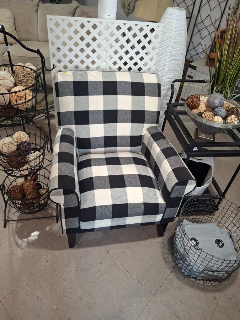 Black And White Checkered Chair