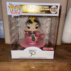 Funkel Pop deluxe queen of hearts at the Mad tea party attraction Walt Disney world 50