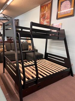 🚚Flash Deal🚚Brand New Wood Twin Full Bunk Bed Frame with Drawers $499, Payment available, Delivery Available