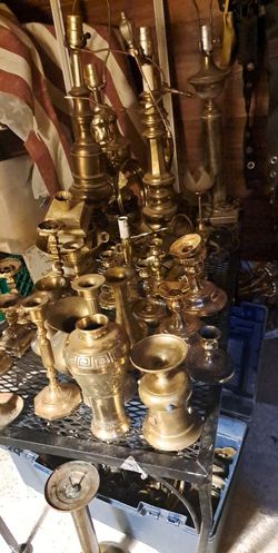 Brass Trinkits To Vintage Cadle Hoders Ect