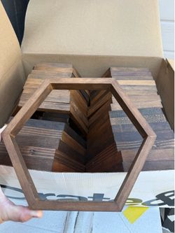 Wood Hexagon Centerpieces (30)