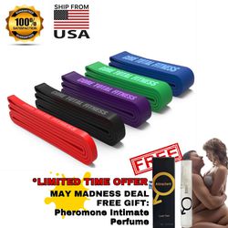 Resistance Bands 100% Pure Latex [5Bands + Free Pheromone Perfume]