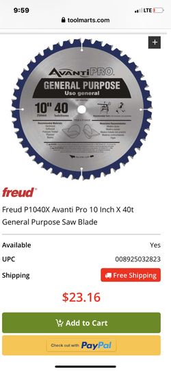 10” blade avantipro and de Walt