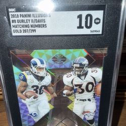 Todd Gurley/Terrel Davis 2018 Panini Illusions-matching Numbers (Gold) 207/299
