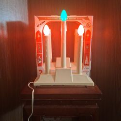 Two 3-light Electric Christmas Candoliers With Bulbs