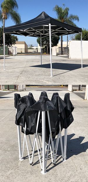 Photo New $90 Black 10x10 Ft Outdoor Ez Pop Up Wedding Party Tent Patio Canopy Sunshade Shelter w/ Bag