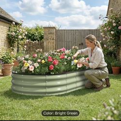 6x3x1ft Galvanized Raised Garden Bed Kit with Safety Edge for Vegetables, Fruits, Herbs