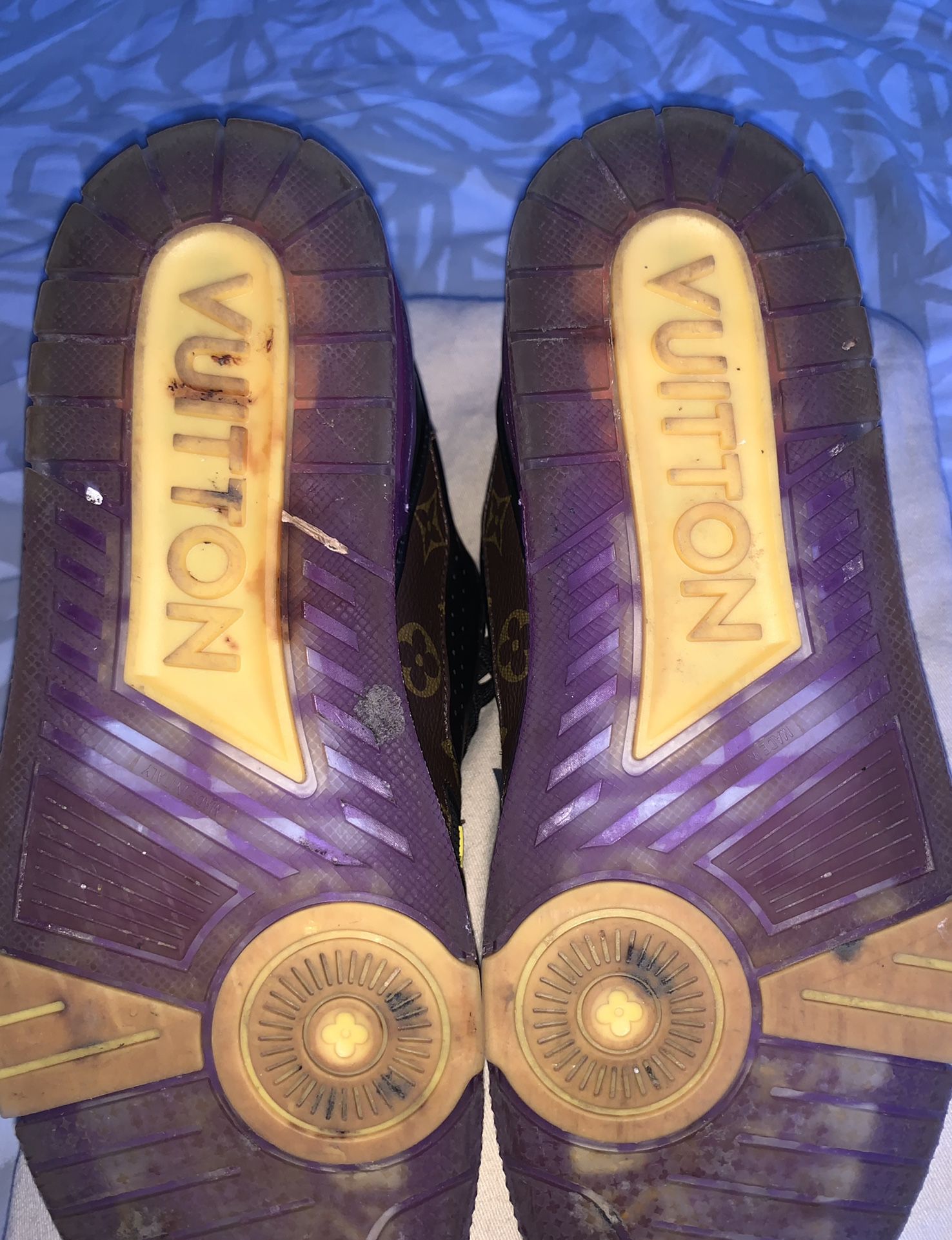 Louis Vuitton LV Trainer purple And Yellow for Sale in Glenarden