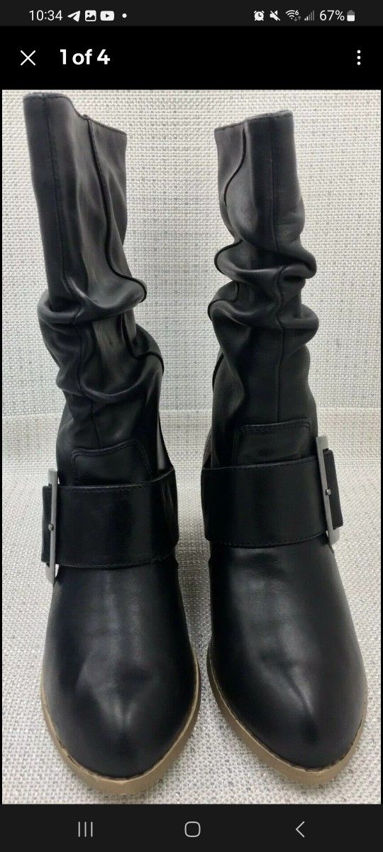 Chinese Laundry Two Step Leather Boots New SizeĀ 7.5 black