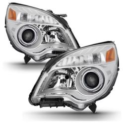 NEW - For 2010-2015 Chevy Equinox [Halogen Model] Projector Headlights Headlamps Head Lights Driver + Passenger Side