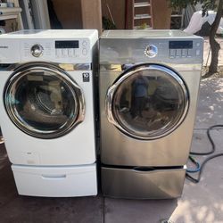 Samsung Washer And Gas Dryer W/ Pedestals