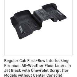 Chevrolet Silverado Custom 1500 Interlocking Premium All-Weather Floor Liners in Jet Black