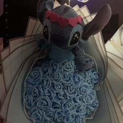Blue Foam Flowers With Stich Plushie