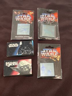 Various 1993 vintage Star Wars holographic items
