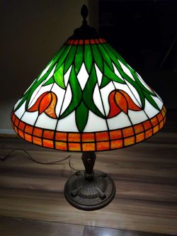 stained glass lamp Beautiful Miller co vintage