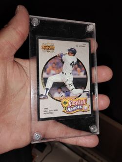Signed Reggie Jackson Baseball Heroes card Perfect Condition Very Clean