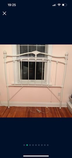 White metal bed frame queen size headboard piece practically unused