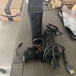 Xbox 360 With Cables And Controller 