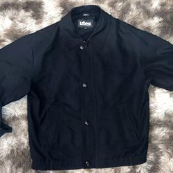 Vintage Coach Jacket Black Mens Size Large Utex Windbreaker 90s Winter Jacket