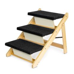 “New”3 Step(20”)wood Foldable  pet Stairs(dogs/cats,etc.)portable(retail$59)