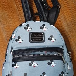 Mickey Mouse Backpack Loungefly Disney Blue Black Zipper Pockets