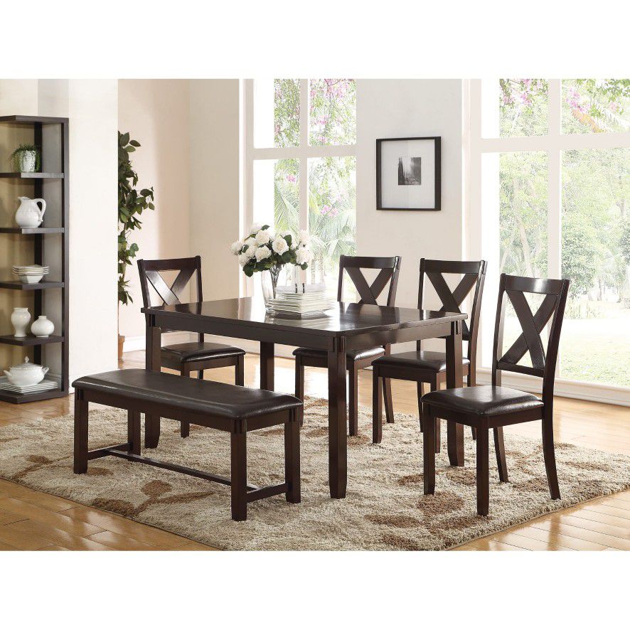 6 Piece Dining Set - AVAILABLE IN GREY OR ESPRESSO COLOR 