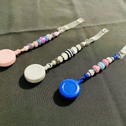 Badge Reel Or  For Keys, Retractable, Beaded, Valentine’s Day Gift
