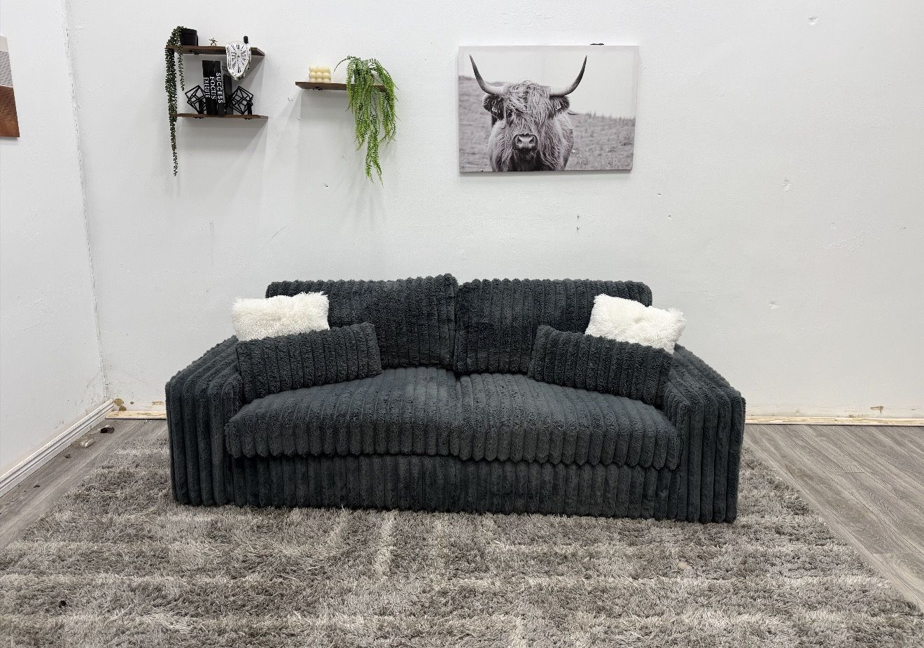 Corduroy Sectional Couch - Free Delivery