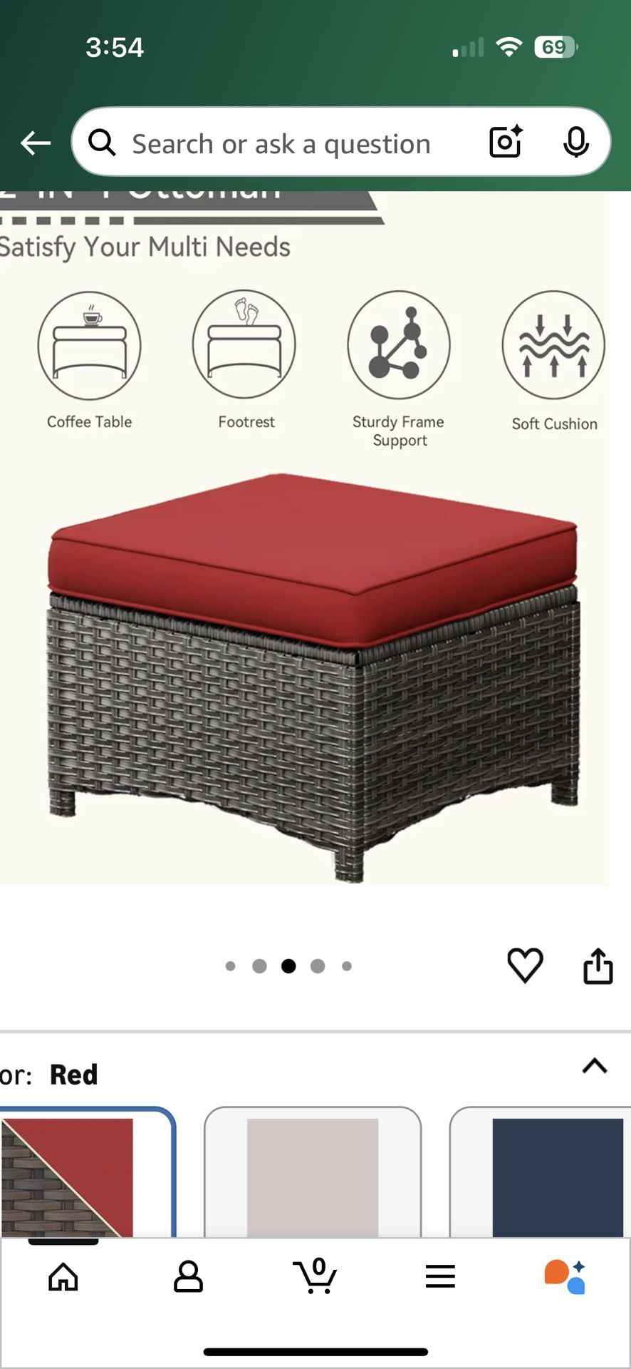 Red Ottomans New in box
