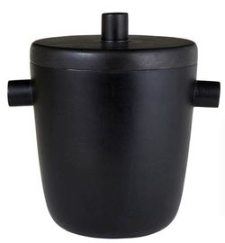 Black Mango Wood Ice Bucket with Aluminum Liner, NEW