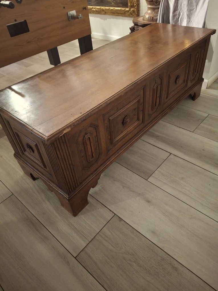  Antique Italian  chest, Cassone Or Trunk 