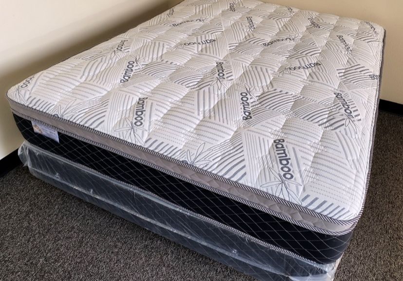 King Bamboo Plush Comfort Europillow Top 12inch Mattress!!