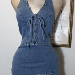 Denim skirt set